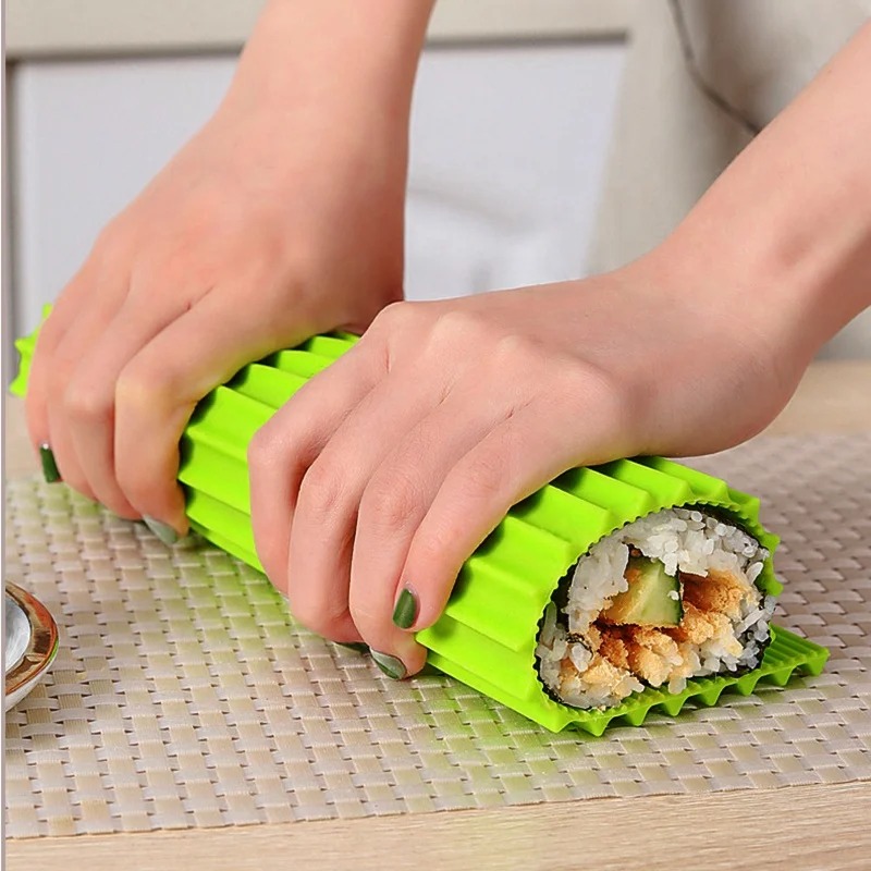 Seaweed Snack - Silikon-Handrolle, Sushi-Rollvorhang, Bambusimitation, japanisches Sushi-Rollwerkzeug, leicht