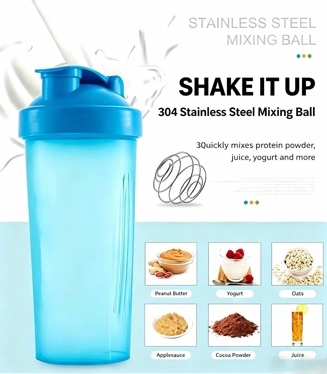 Protein Bar - 2 Stück 20 oz Protein-Shaker-Flaschen, Shaker-Flasche