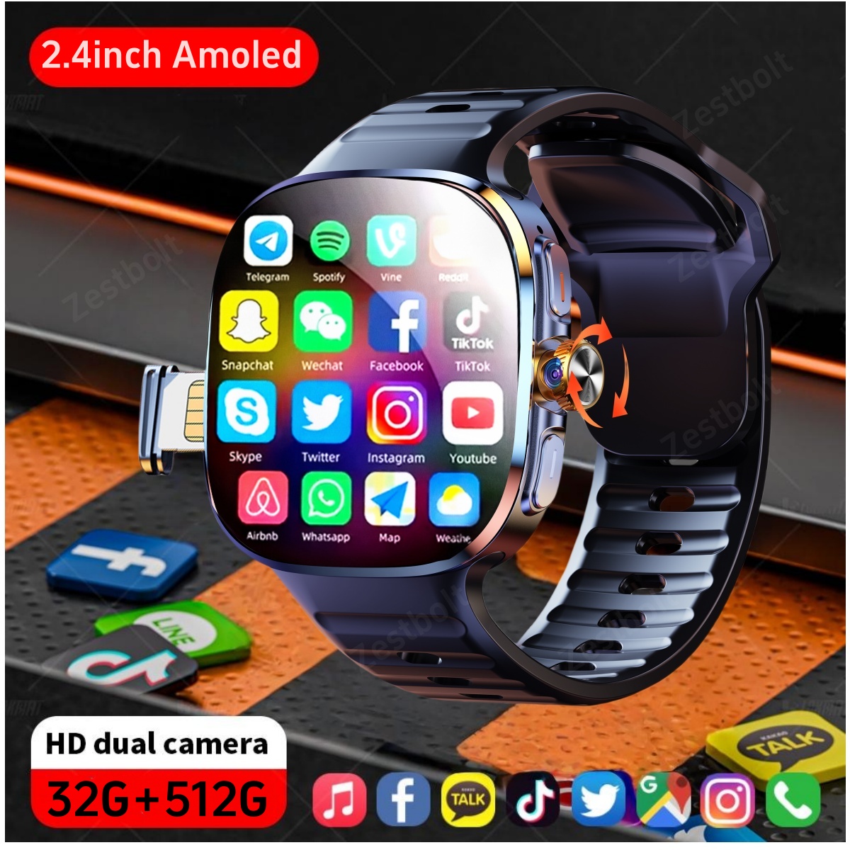 Seaweed Snack - M99 Smartwatch 2,4 Zoll größerer Amoled-Bildschirm
