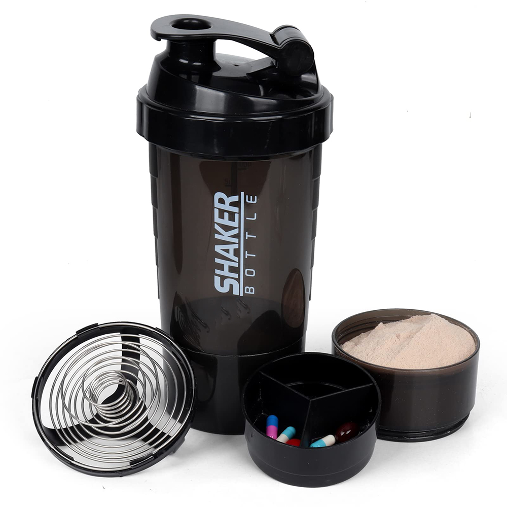 Protein Bar - 3 Schichten Shaker Protein Flasche Pulver