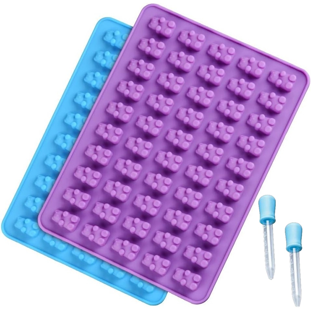 Gummy Candy - 4 Stück Mini-Gummibärchen-Süßigkeitsform aus Silikon, Schokoladen-Gummibärchenform