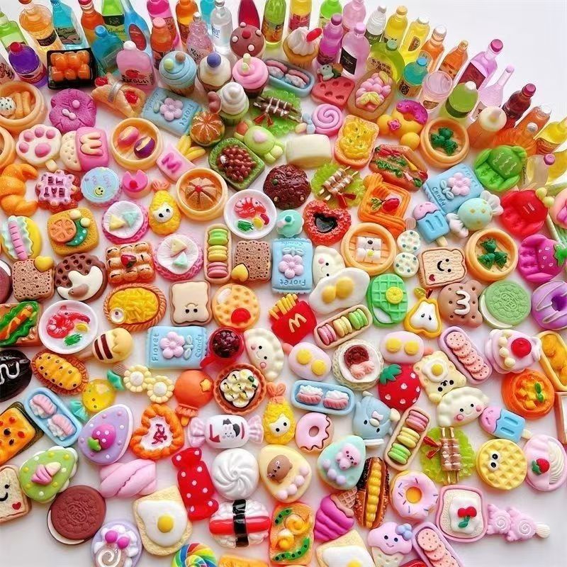 Food Snacks Drinks - Miniatur-Lebensmittel-Spielzeug, Harz-Miniaturen, Snacks, Getränke, Wein, Miniatur-Lebensmittel-Spielzeug,