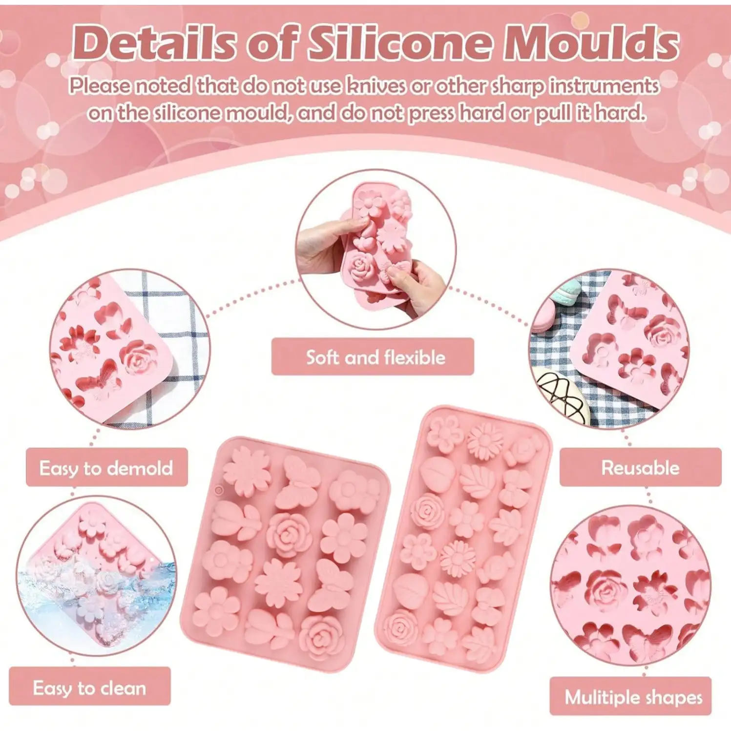 1-2 Stück Silikonformen mit Bl – Gummy Candy Bewertung und Preis